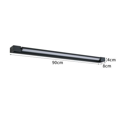 BRILAGI - LED udendørs vægarmatur AQUA LINE LED/24W/230V 90 cm IP44 sort CRI 90