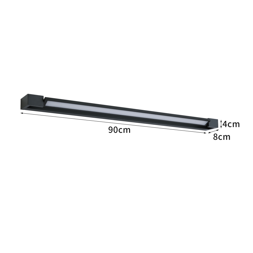 BRILAGI - LED udendørs vægarmatur AQUA LINE LED/24W/230V 90 cm IP44 sort CRI 90