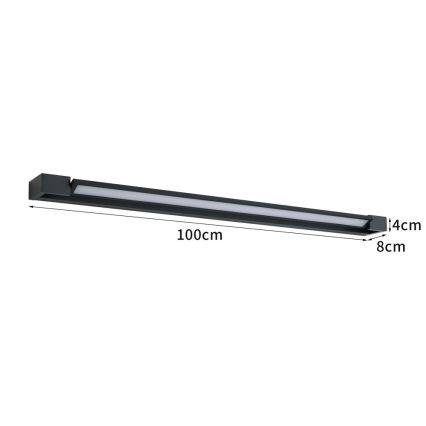 BRILAGI - LED Udendørs væglampe AQUA LINE LED/28W/230V 100 cm IP44 sort CRI 90