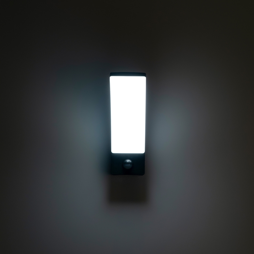 BRILAGI - LED udendørs væglampe med bevægelses- og skumringssensor ARCELO LED/12W/230V IP65 sort