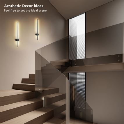 Brilagi - AURA udendørs væglampe LED/12W/230V 3000K IP54 65 cm sort