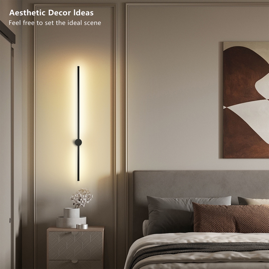 Brilagi - LED udendørs væglampe AURA LED/20W/230V 4000K IP54 97 cm sort CRI 90