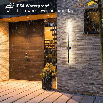 Brilagi - LED udendørs væglampe AURA LED/20W/230V 4000K IP54 97 cm sort CRI 90