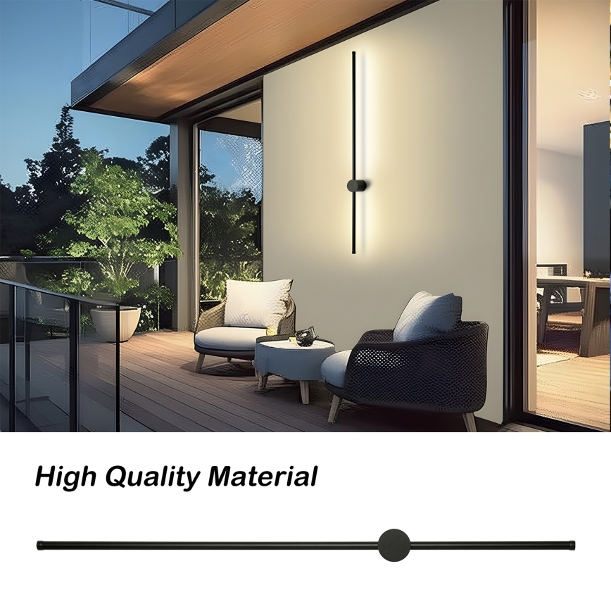 Brilagi - LED udendørs væglampe AURA LED/20W/230V 4000K IP54 97 cm sort CRI 90