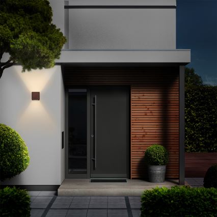 Brilagi - LED udendørs væglampe CUBE LED/6W/230V brun IP54