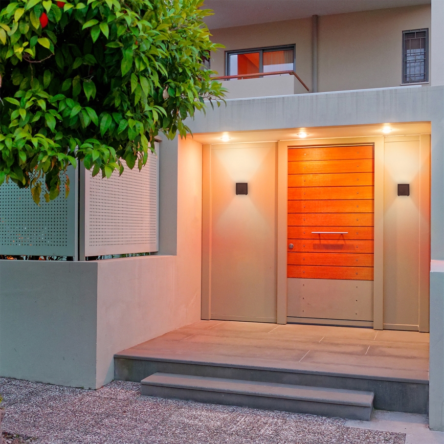 Brilagi - LED udendørs væglampe CUBE LED/6W/230V brun IP54