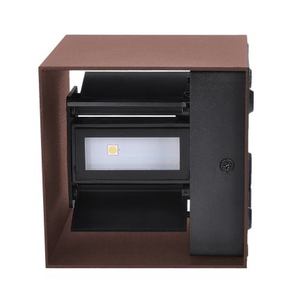Brilagi - LED udendørs væglampe CUBE LED/6W/230V brun IP54