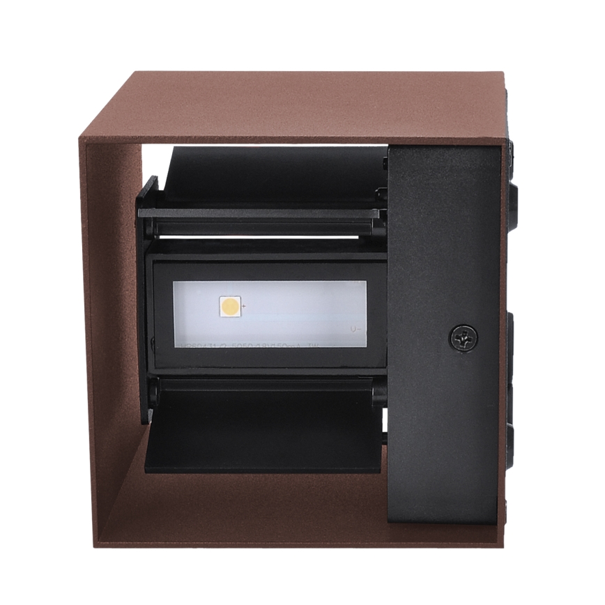 Brilagi - LED udendørs væglampe CUBE LED/6W/230V brun IP54