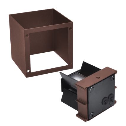 Brilagi - LED udendørs væglampe CUBE LED/6W/230V brun IP54