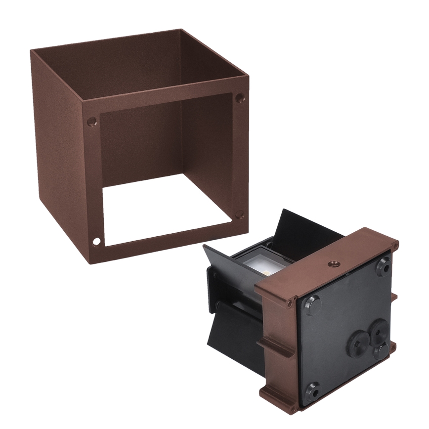Brilagi - LED udendørs væglampe CUBE LED/6W/230V brun IP54