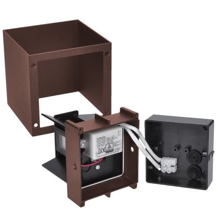 Brilagi - LED udendørs væglampe CUBE LED/6W/230V brun IP54