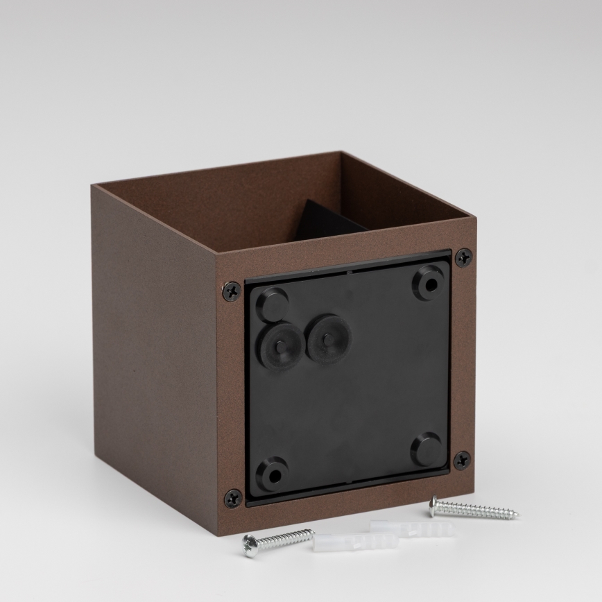 BRILAGI - LED udendørs væglampe CUBE LED/6W/230V brun IP54