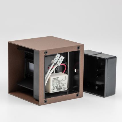 BRILAGI - LED udendørs væglampe CUBE LED/6W/230V brun IP54