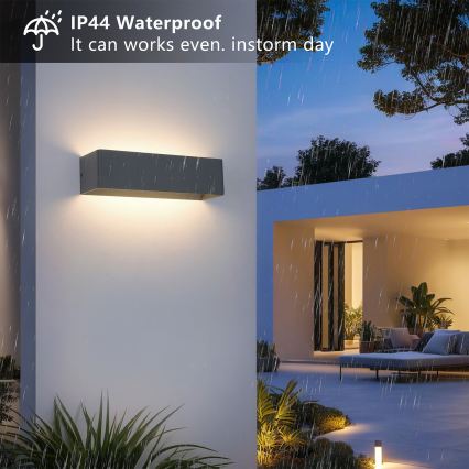 Brilagi - LED udendørs væglampe DONNANI LED/12W/230V 30 cm antracit IP44