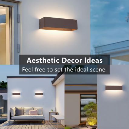 Brilagi - LED udendørs væglampe DONNANI LED/12W/230V 30 cm brun IP44