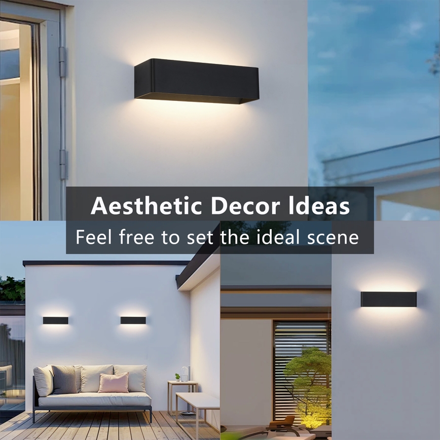Brilagi - LED udendørs væglampe DONNANI LED/12W/230V 30 cm sort IP44