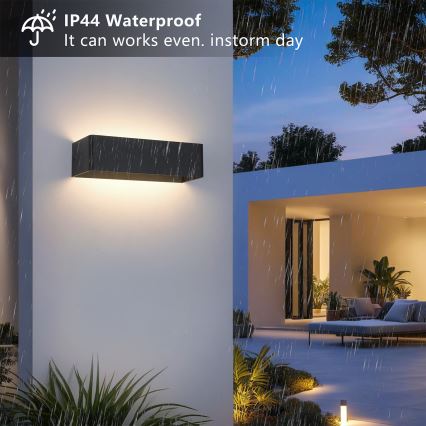 Brilagi - LED udendørs væglampe DONNANI LED/12W/230V 30 cm sort IP44