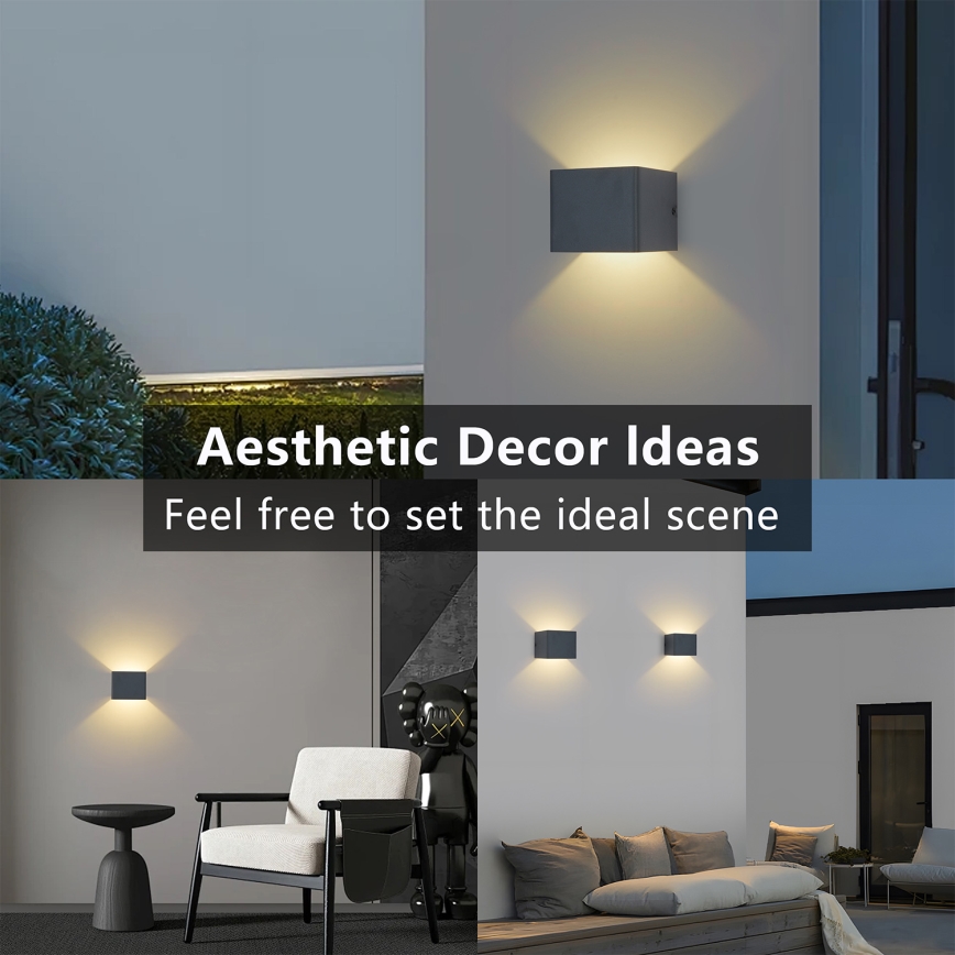 Brilagi - LED udendørs væglampe DONNANI LED/5W/230V 10 cm antracit IP44