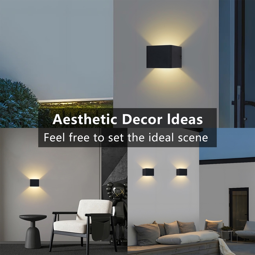 Brilagi - LED udendørs væglampe DONNANI LED/5W/230V 10 cm sort IP44