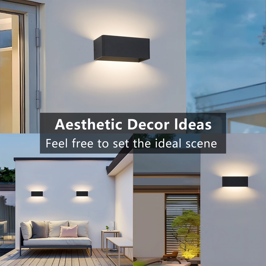 Brilagi - LED udendørs væglampe DONNANI LED/7W/230V 20 cm sort IP44