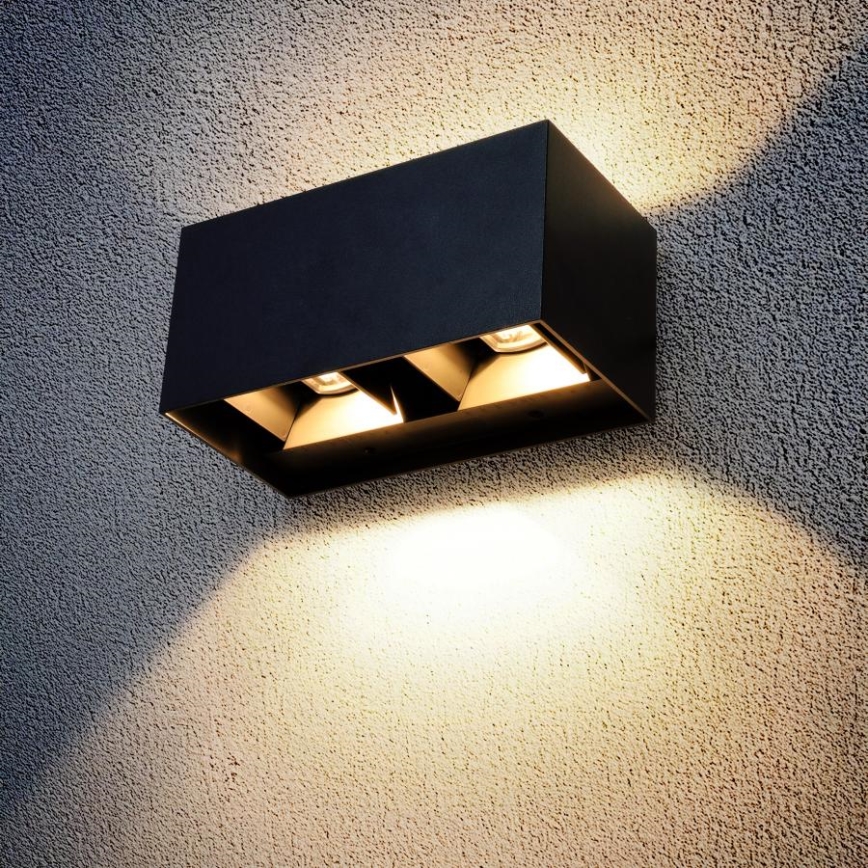 Brilagi - LED udendørs væglampe DOUBLE CUBE LED/12W/230V sort IP65