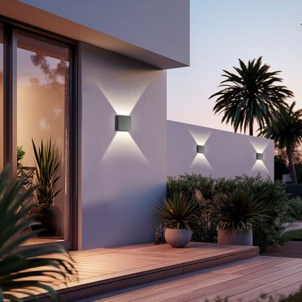 Brilagi - LED udendørs væglampe DOUBLERAY LED/4W/230V antracit IP65
