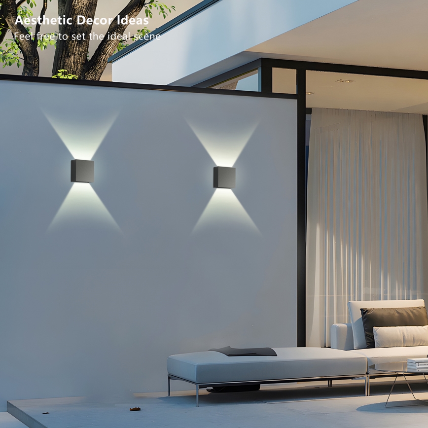 Brilagi - LED udendørs væglampe DOUBLERAY LED/4W/230V antracit IP65