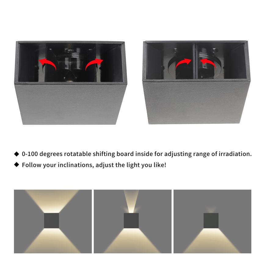 Brilagi - LED udendørs væglampe DOUBLERAY LED/4W/230V antracit IP65