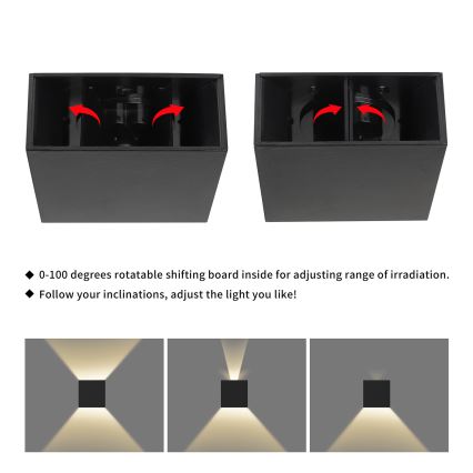 Brilagi - LED udendørs væglampe DOUBLERAY LED/4W/230V sort IP65