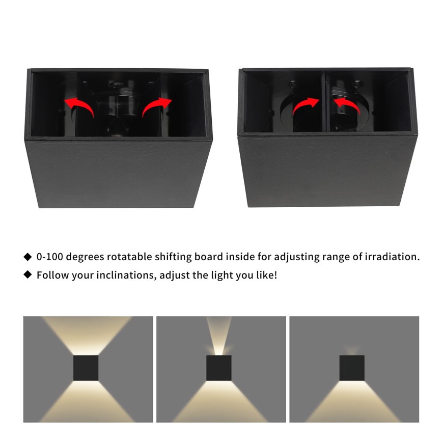 Brilagi - LED udendørs væglampe DOUBLERAY LED/4W/230V sort IP65