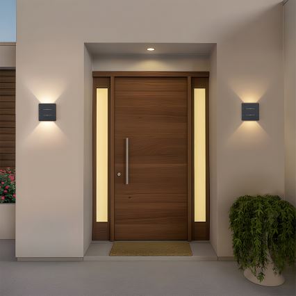 Brilagi -LED Udendørs væglampe DOUBLERAY LINE LED/6W/230V antracit IP54