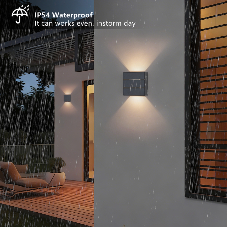Brilagi -LED Udendørs væglampe DOUBLERAY LINE LED/6W/230V antracit IP54