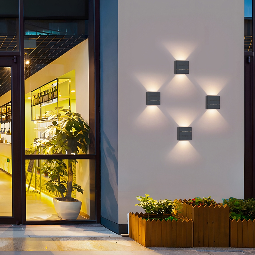 Brilagi -LED Udendørs væglampe DOUBLERAY LINE LED/6W/230V antracit IP54