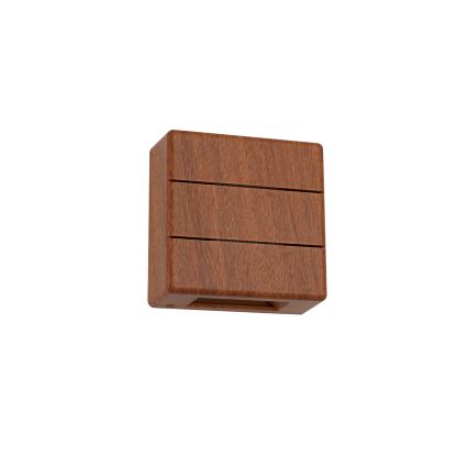 Brilagi -LED Udendørs væglampe DOUBLERAY LINE LED/6W/230V i trælook IP54