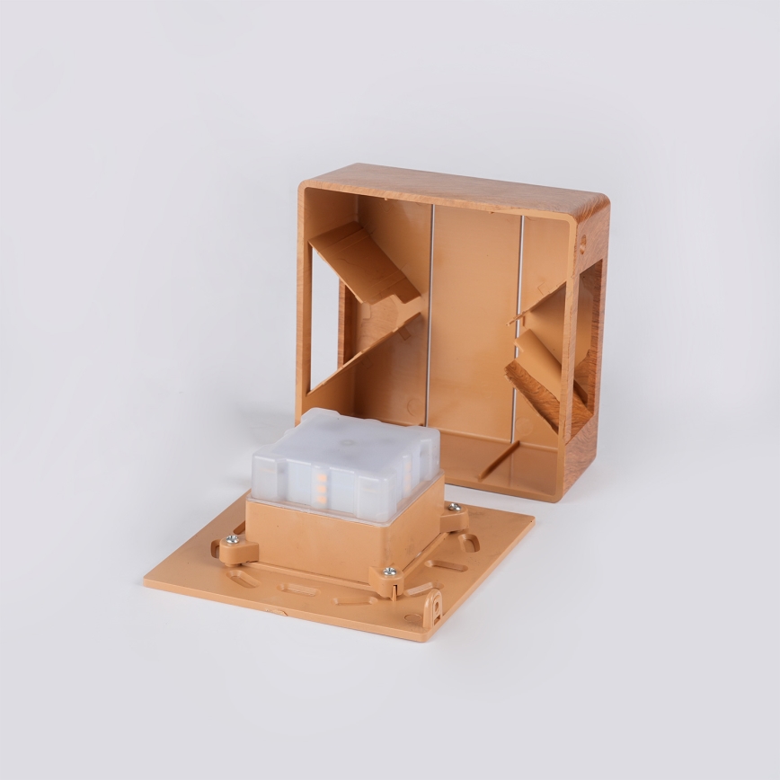 Brilagi -LED Udendørs væglampe DOUBLERAY LINE LED/6W/230V i trælook IP54