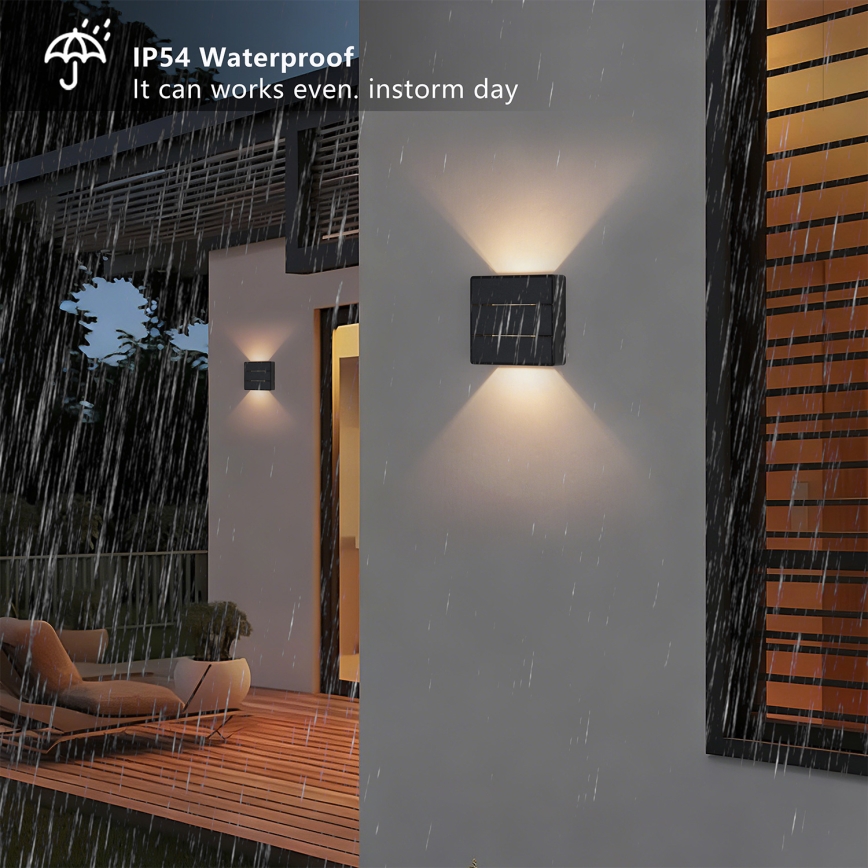 Brilagi - LED udendørs væglampe DOUBLERAY LINE LED/6W/230V sort IP54