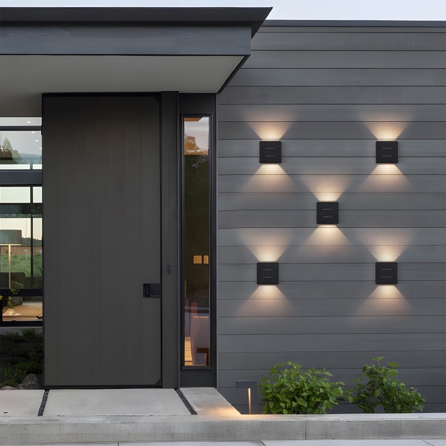 Brilagi - LED udendørs væglampe DOUBLERAY LINE LED/6W/230V sort IP54