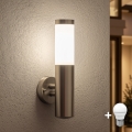 BRILAGI - LED udendørs væglampe ELIA 1xE27/7W/230V 4000K IP44 mat krom