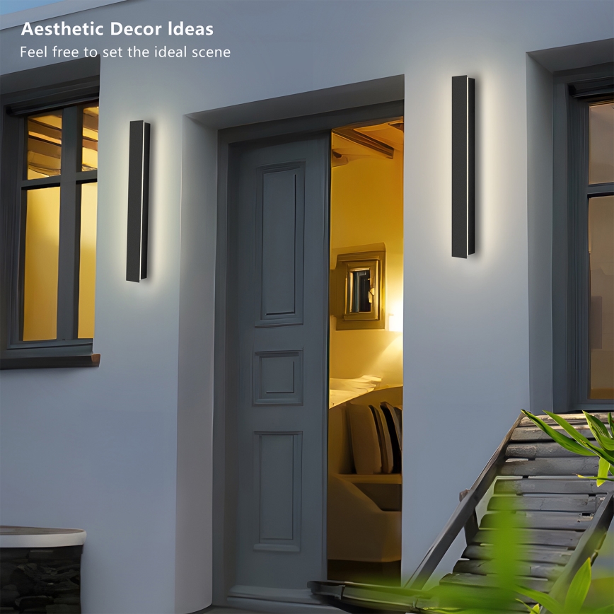 Brilagi - LED udendørs vægarmatur LINEAR LED/12W/230V 3000K IP65 50 cm sort CRI 90