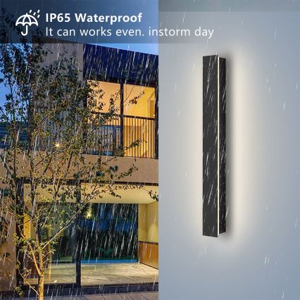 Brilagi - LED udendørs vægarmatur LINEAR LED/12W/230V 4000K IP65 50 cm sort CRI 90