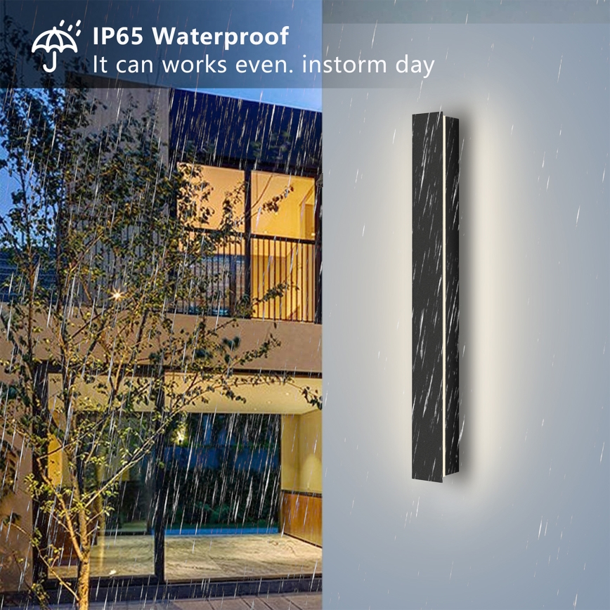 Brilagi - LED udendørs vægarmatur LINEAR LED/12W/230V 4000K IP65 50 cm sort CRI 90