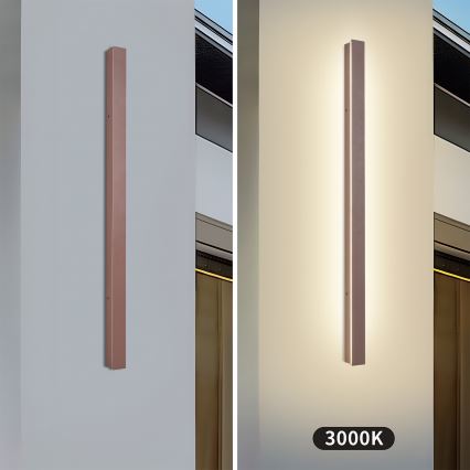 Brilagi - LINEAR LED udendørs vægarmatur 22W/230V 3000K IP65 100 cm brun CRI 90