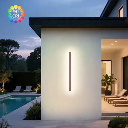 Brilagi - LINEAR LED udendørs vægarmatur 22W/230V 3000K IP65 100 cm brun CRI 90
