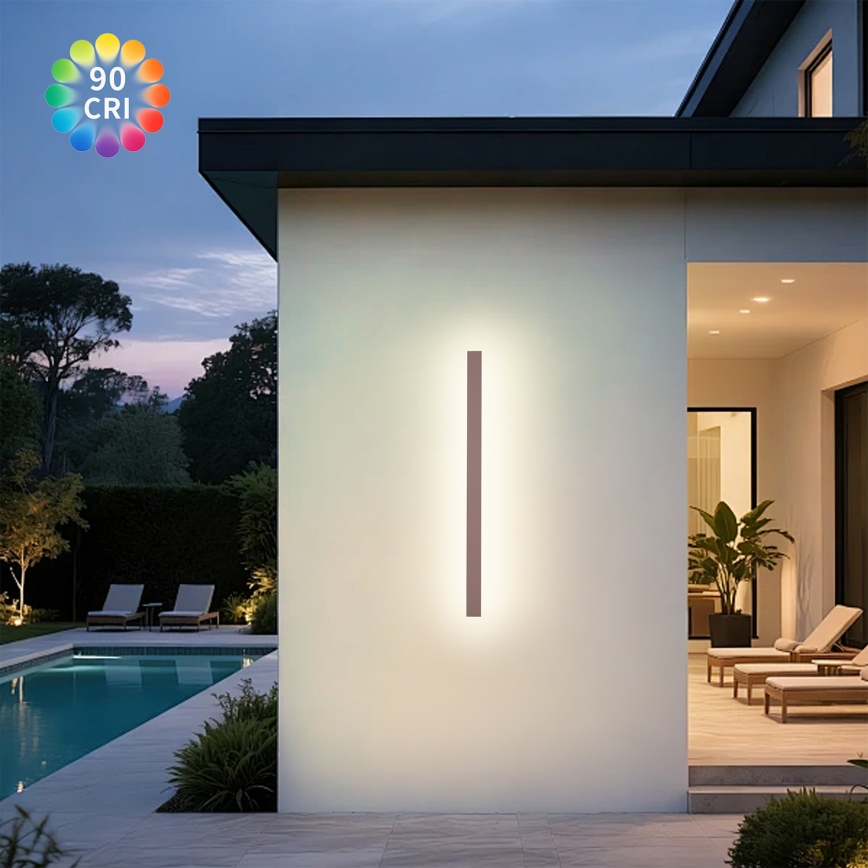 Brilagi - LINEAR LED udendørs vægarmatur 22W/230V 3000K IP65 100 cm brun CRI 90