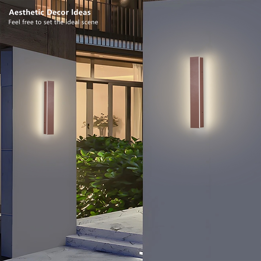 Brilagi - LED udendørs væglampe LINEAR LED/8W/230V 3000K IP65 30 cm brun CRI 90