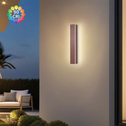 Brilagi - LED udendørs væglampe LINEAR LED/8W/230V 3000K IP65 30 cm brun CRI 90