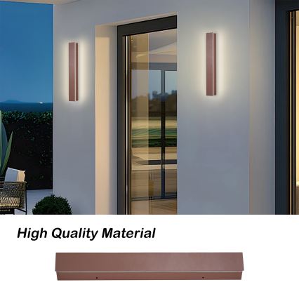 Brilagi - LED udendørs væglampe LINEAR LED/8W/230V 3000K IP65 30 cm brun CRI 90