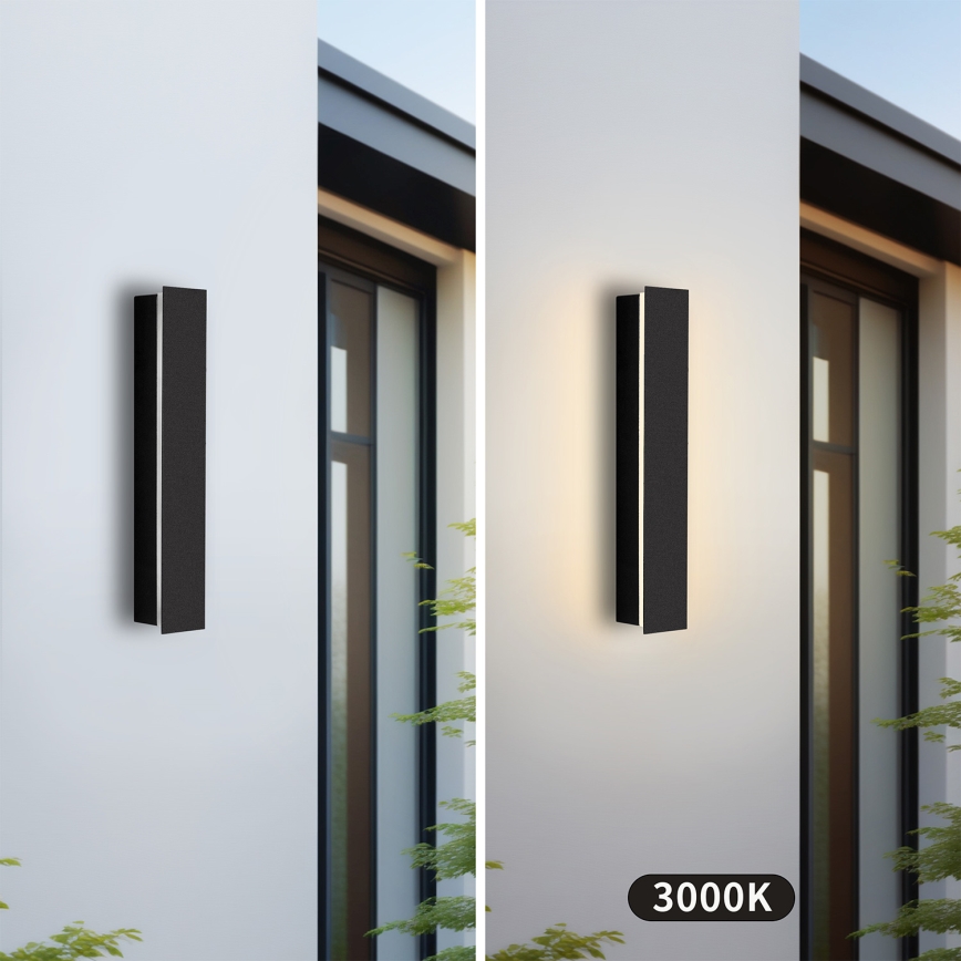 Brilagi - LED udendørs vægarmatur LINEAR LED/8W/230V 3000K IP65 30 cm sort CRI 90