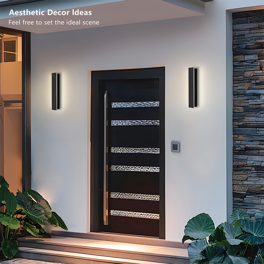 Brilagi - LED udendørs vægarmatur LINEAR LED/8W/230V 3000K IP65 30 cm sort CRI 90