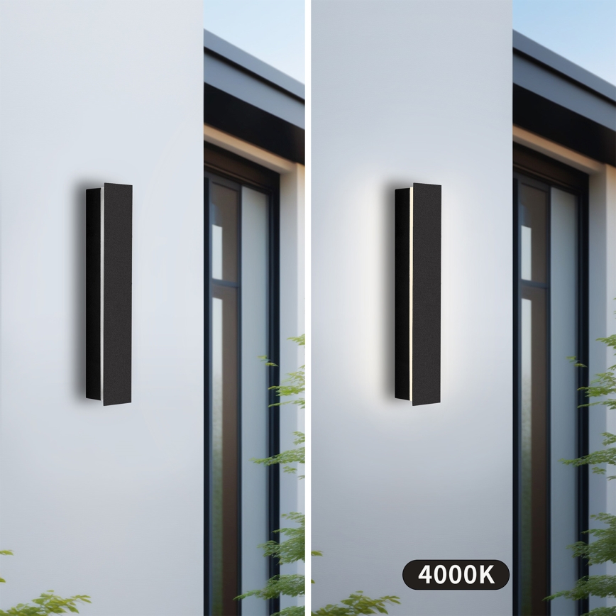 Brilagi - LINEAR LED udendørs vægarmatur, 8W, 230V, 4000K, IP65, 30 cm, sort, CRI 90